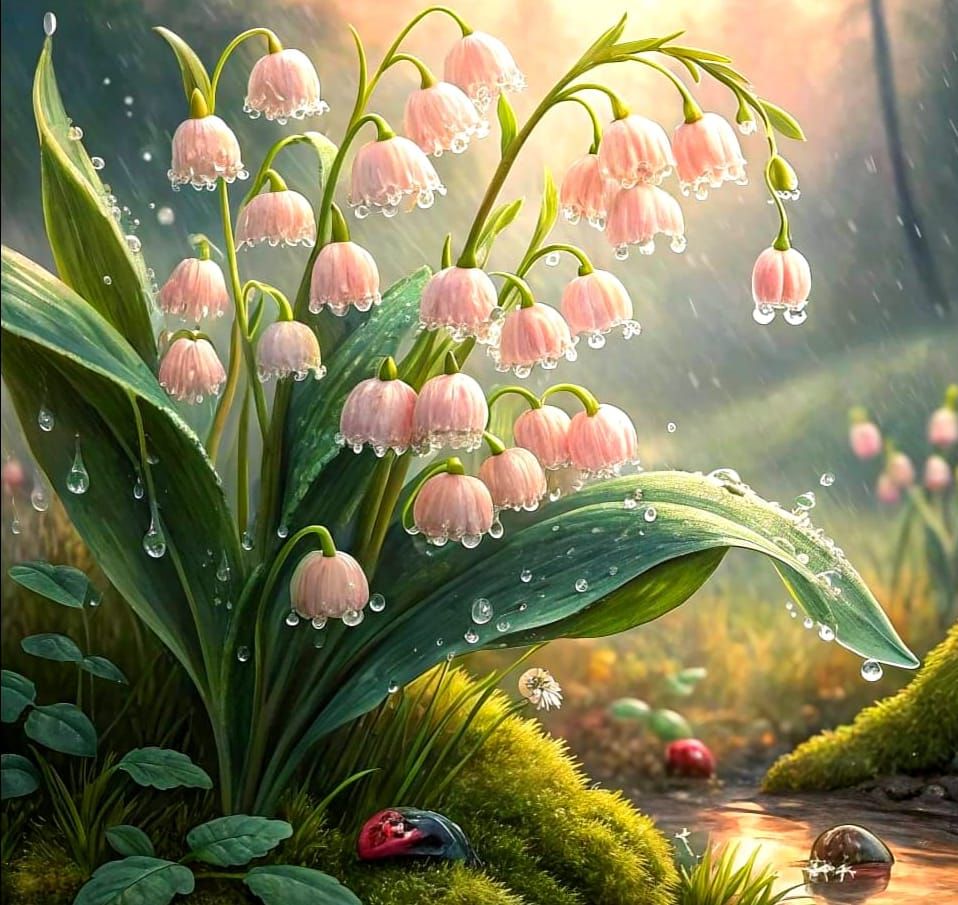 Surreal Watercolour Blooms in Rainy Dawn