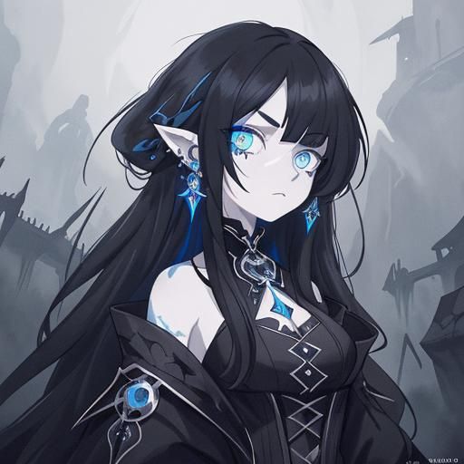 Villain Girl with Mangled Hair in Fantasy Art