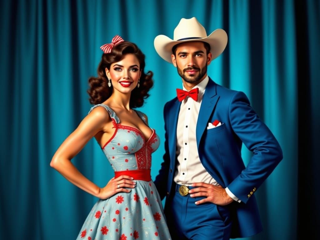 Timeless Duo in Vibrant Blue and Red