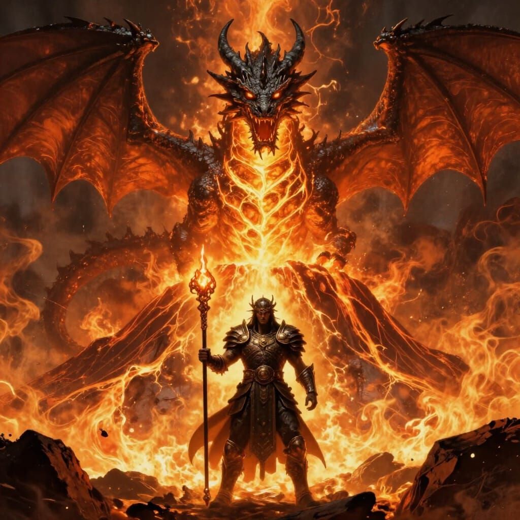 Colossal Obsidian Dragon Erupts From Volcano