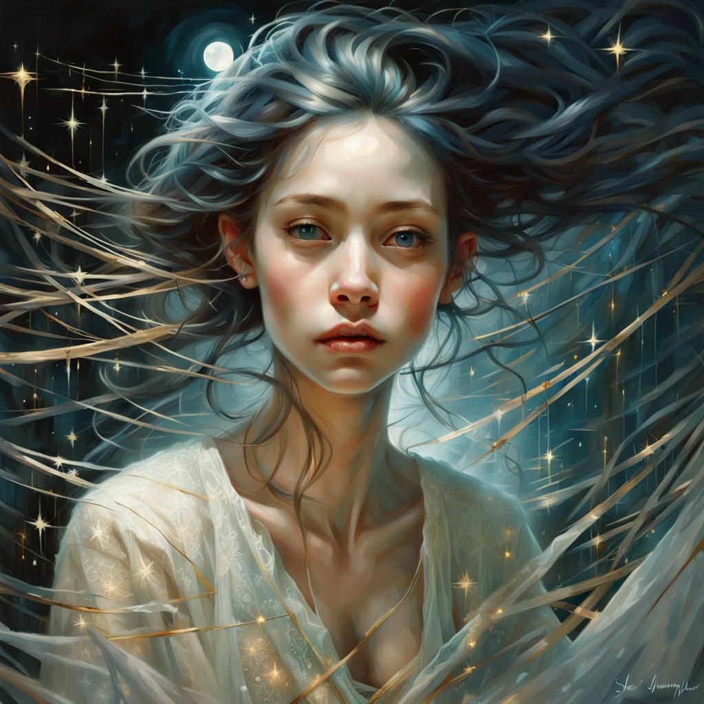 Dream Weaver Sewing Starlight Hair, Fantasy Art