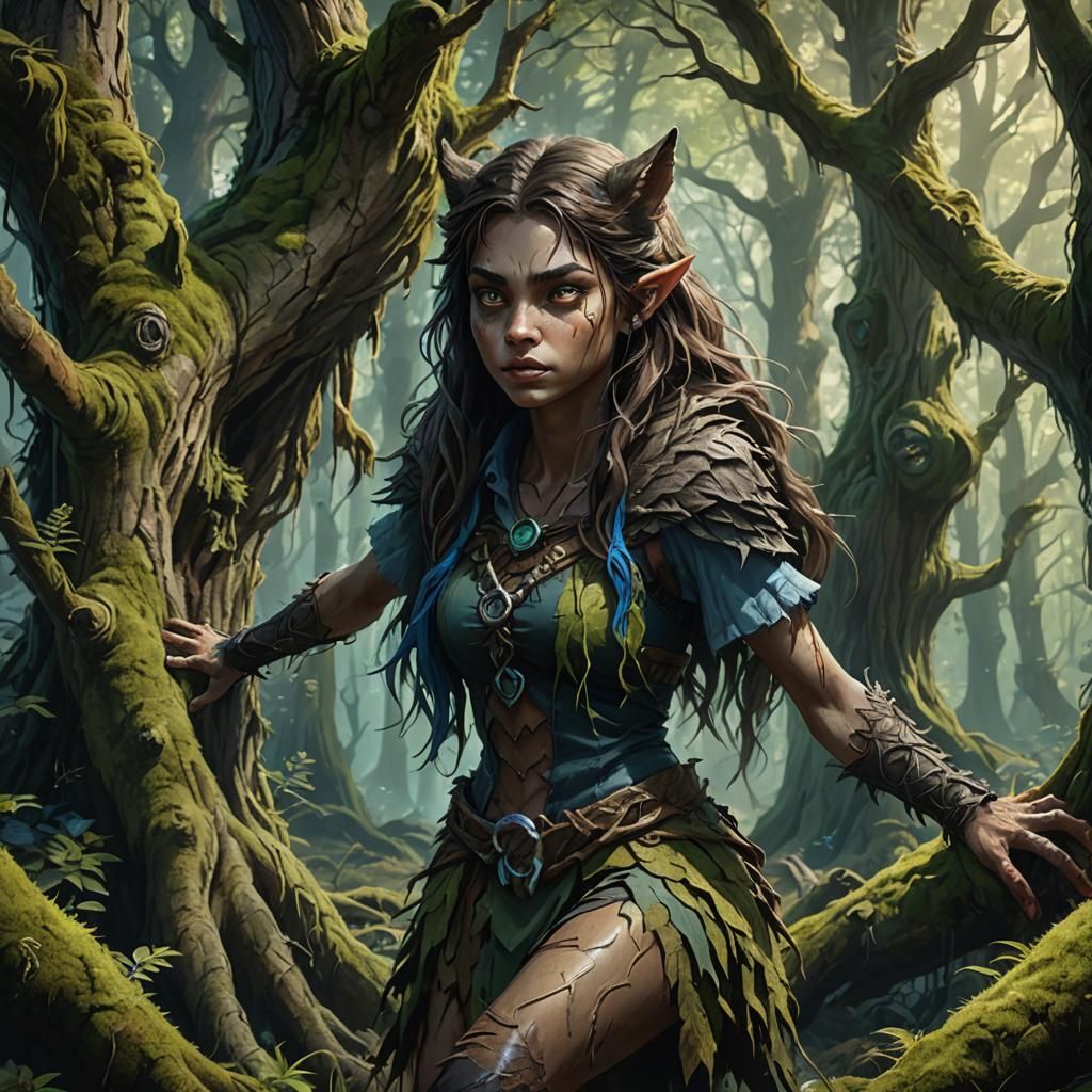 Mystical Forest: Teenage Werewolf in Unreal Engine 5 Style