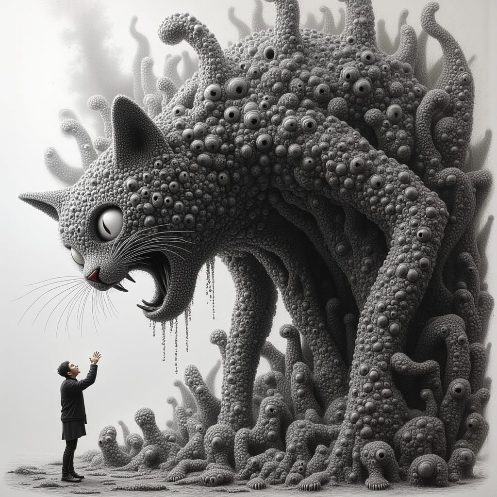 Hyperdetailed Charcoal Drawing