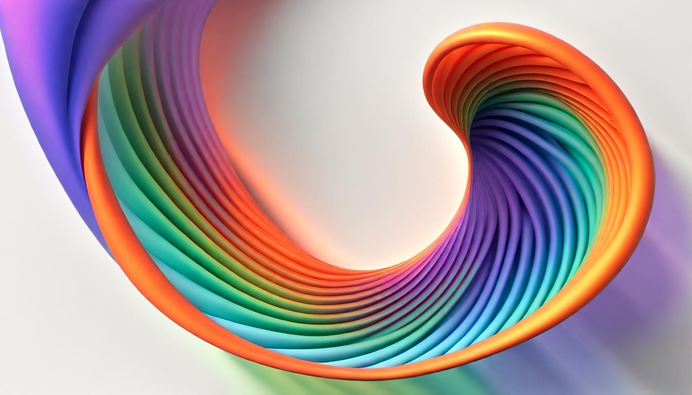 Colorful 3D Helix Line on White Background