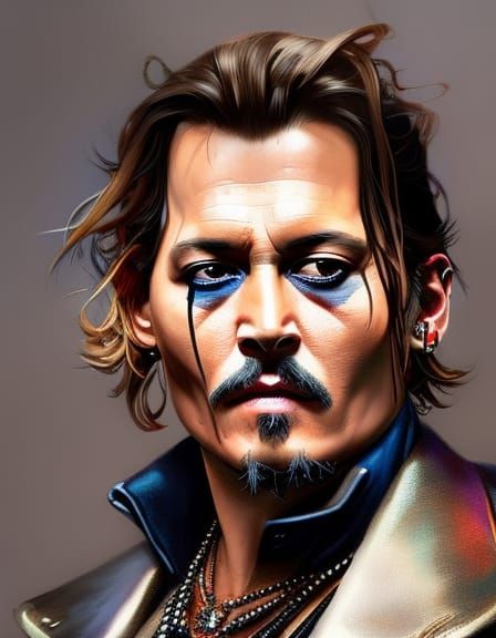 Man Eating Chicken, Hyperdetailed Digital Portrait