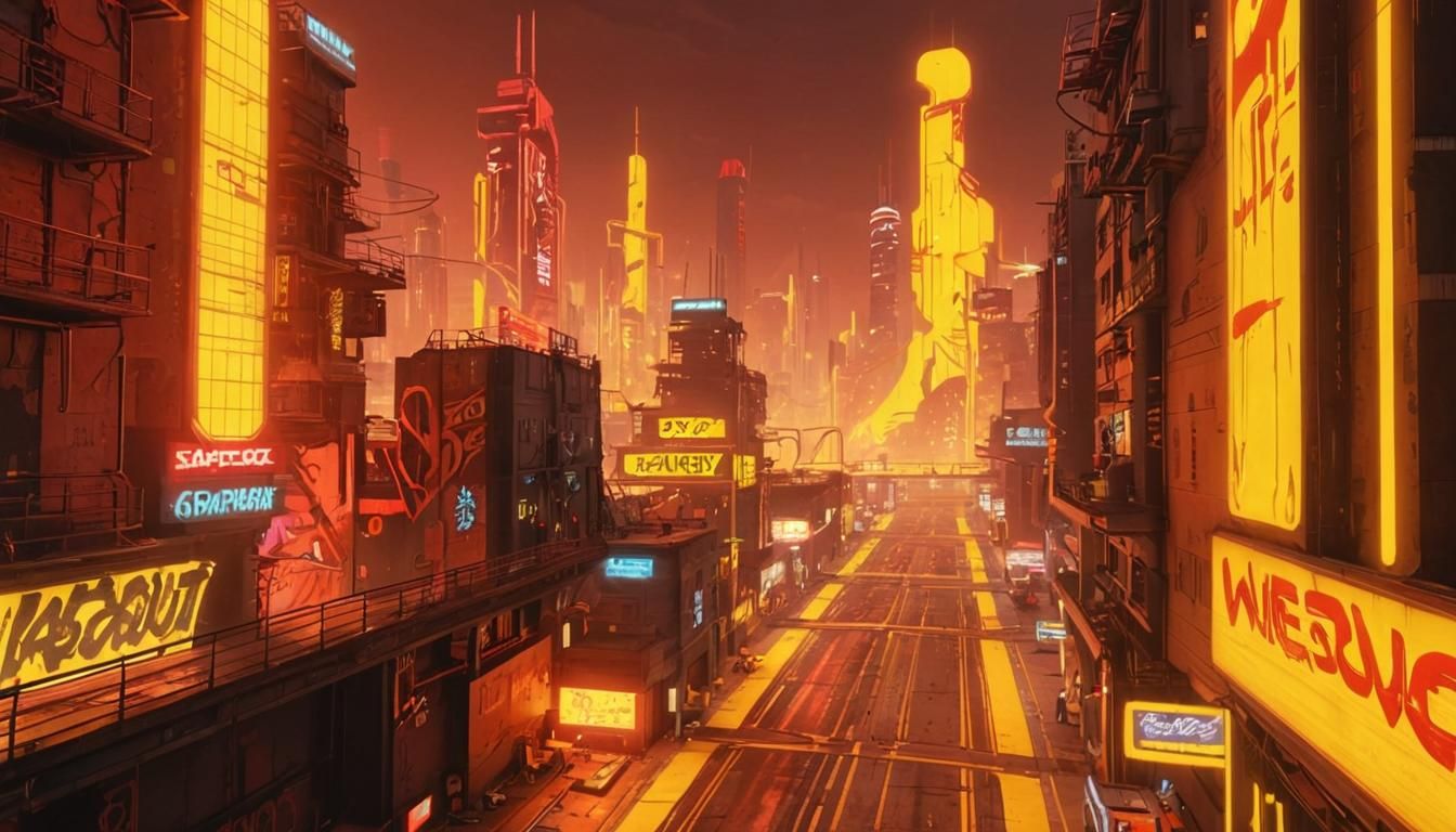 Futuristic Neon Metropolis in Cyberpunk Style