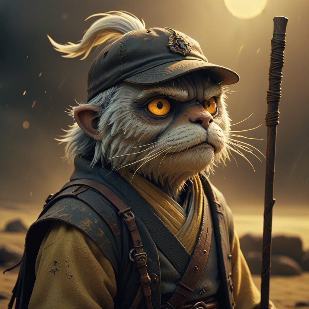 Charming Creature Emerges from Dust in Fantasy Illustration