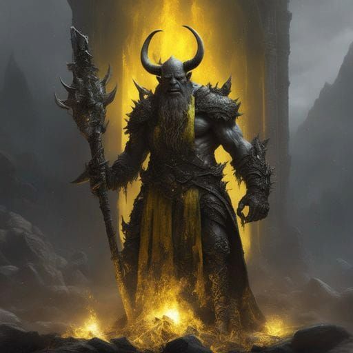 Orc King with Glowing Spellsword