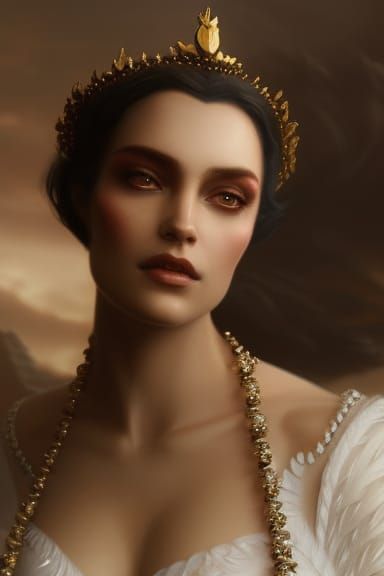 Ocean Goddess with Sea Glass Crown, Fantasy Art