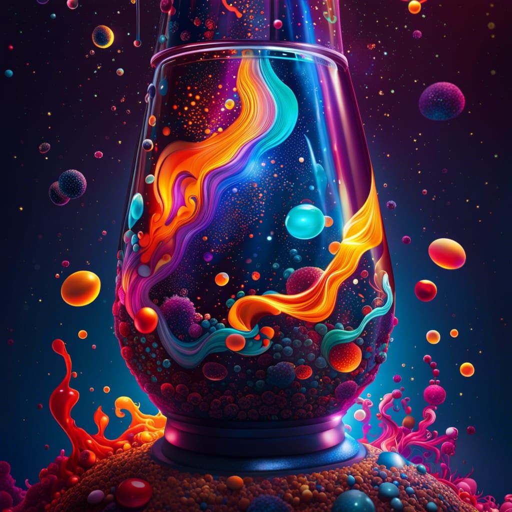 Cosmic Galaxy Lava Lamp in Hyperrealistic Style
