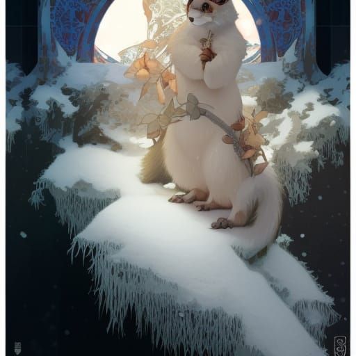 Winter Squirrel Character in Studio Ghibli Style