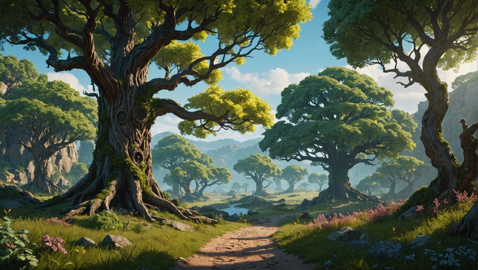 Bohemian Woodland Landscape in Matte Painting Style