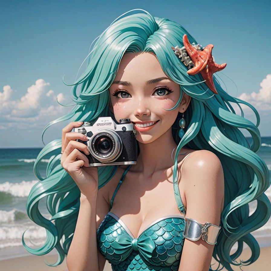 Surreal Mermaid in Anime Style Photographs You