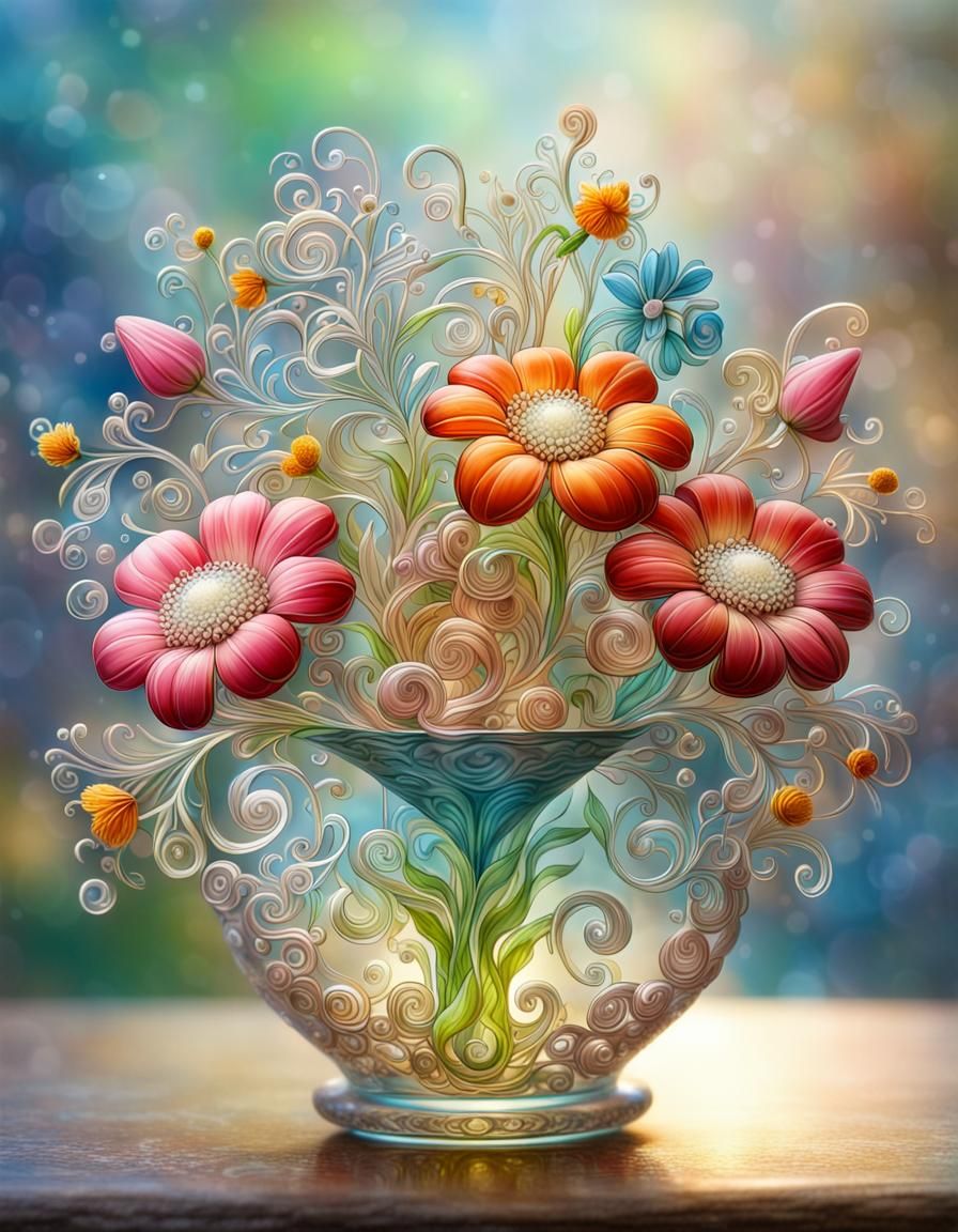 Magical Glass Flower Bouquet in Bloom