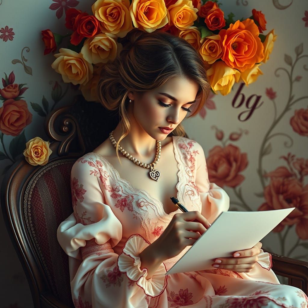 Ethereal Beauty in Luxury Mansion with Exotic Flowers