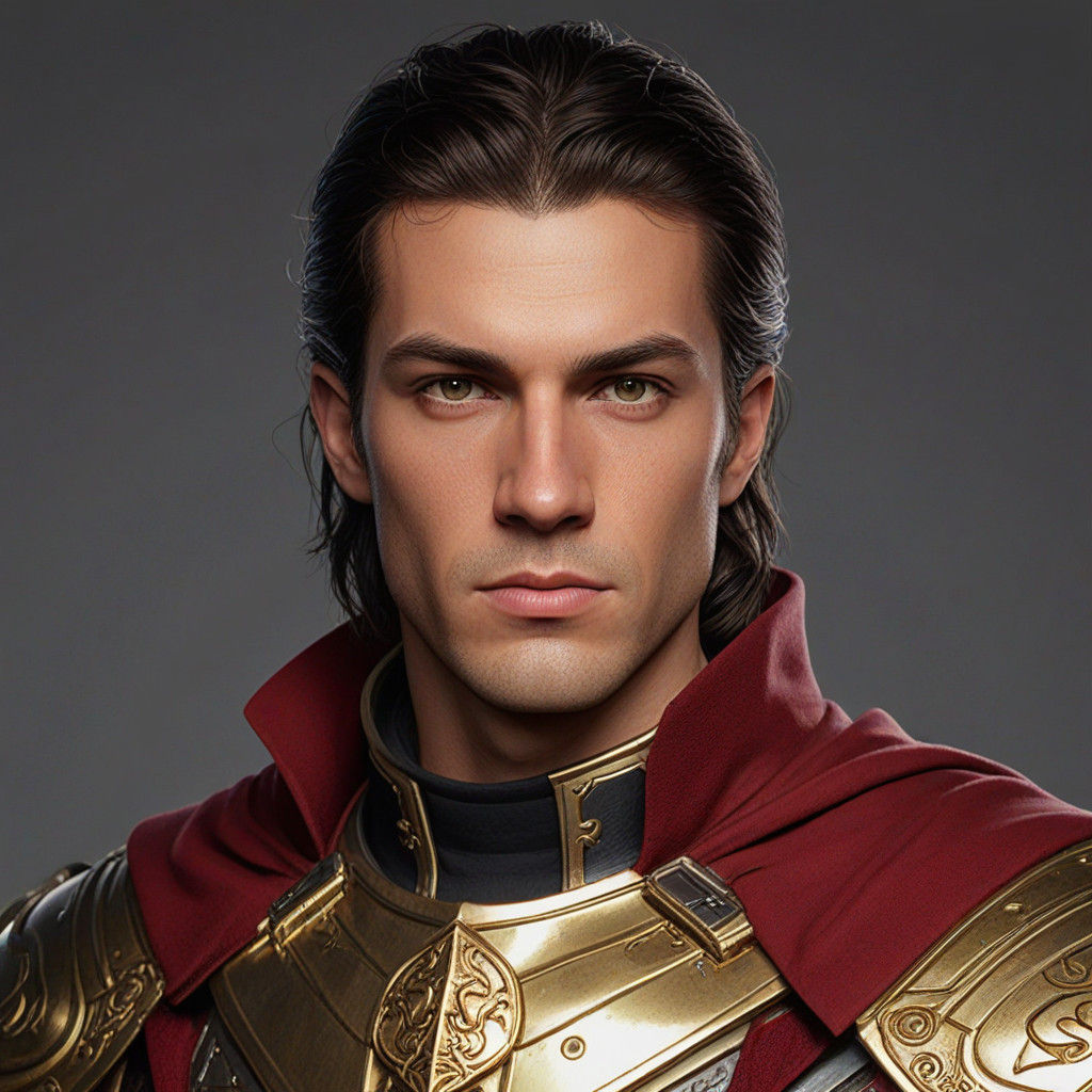 Human Paladin Dnd Character Portrait with Red Cloak