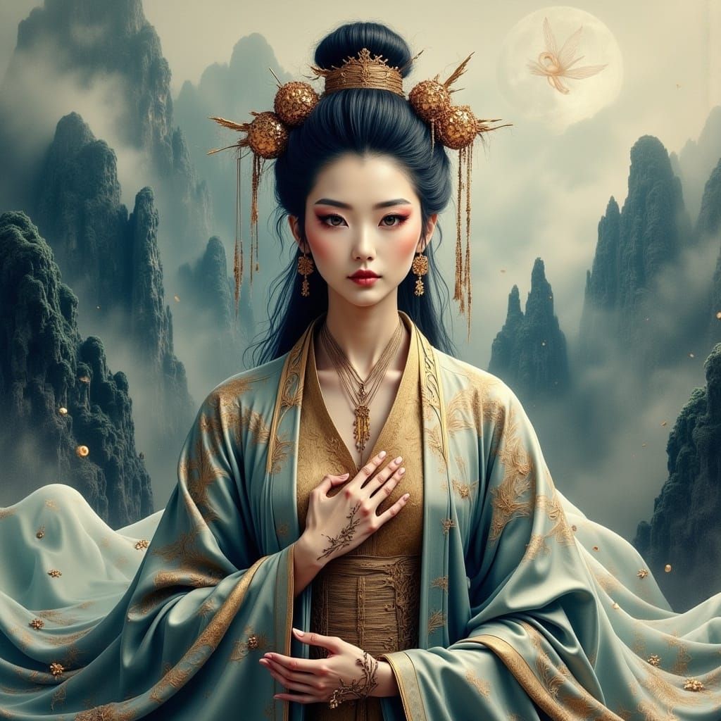 Ancient Asian Healer in Whimsical, Cinematic Style