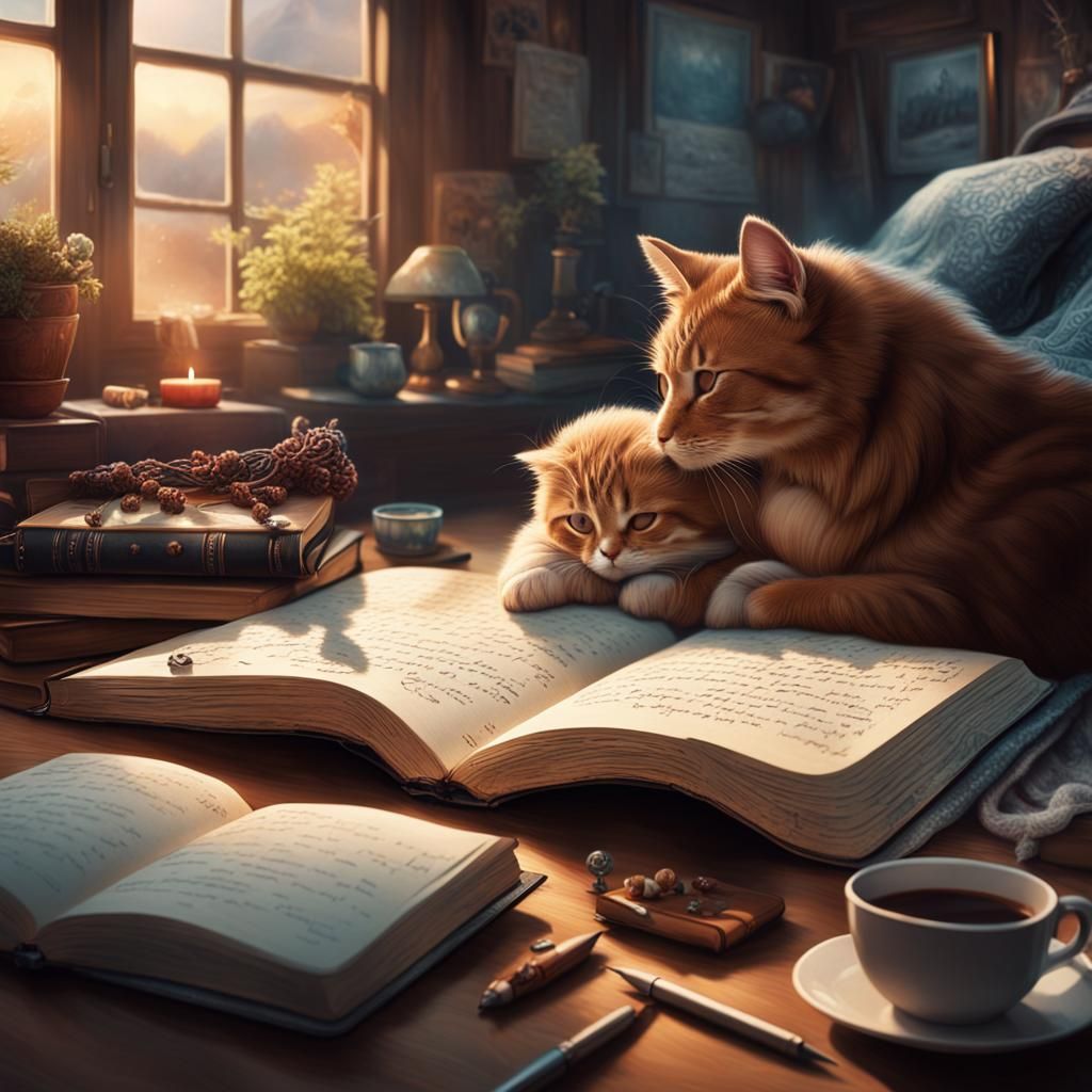 Heartwarming Journaling Moment with Pet