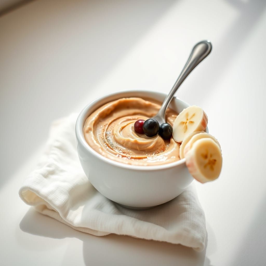 Creamy Chickpea Hummus with Fruit Slices, Natural Aesthetic