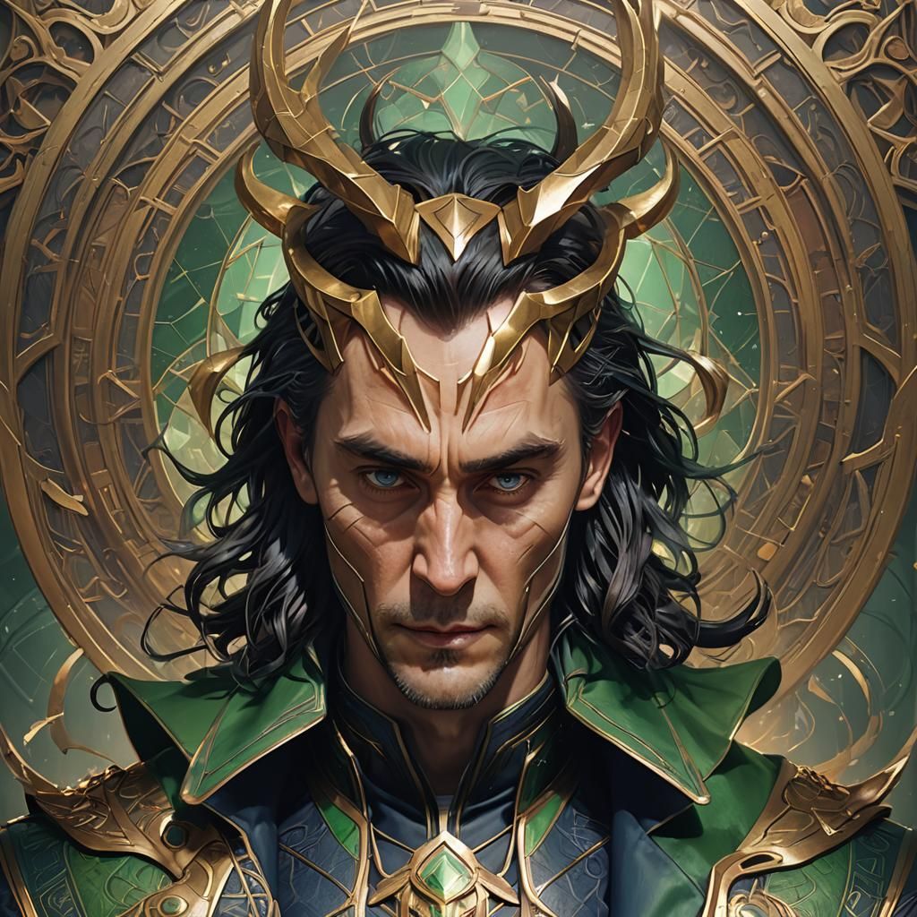 Loki Portrait in Art Nouveau Style