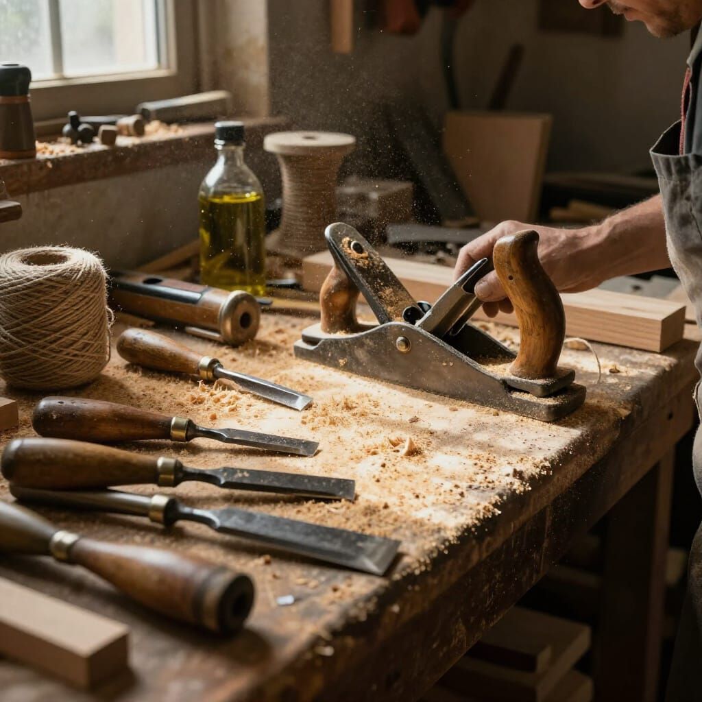 Realistic Painterly Workshop with Woodworking Tools