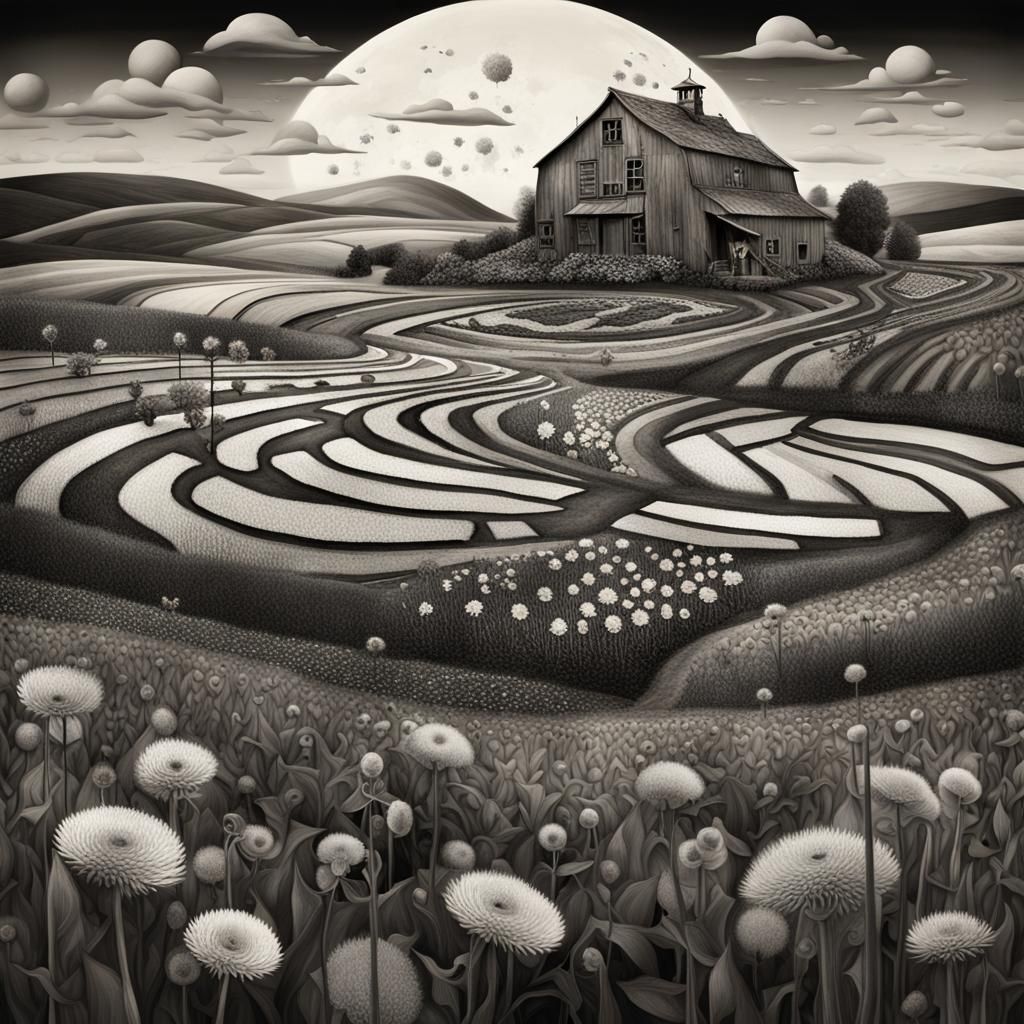 Mother earth, A woman's body embedded into a farm landscape ...