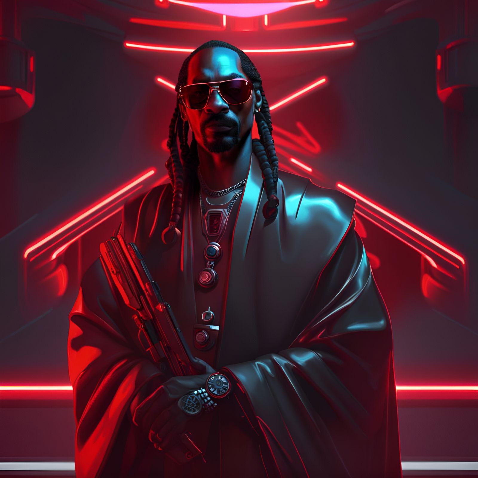 Snoop Dogg Sith Portrait in Detailed Armor