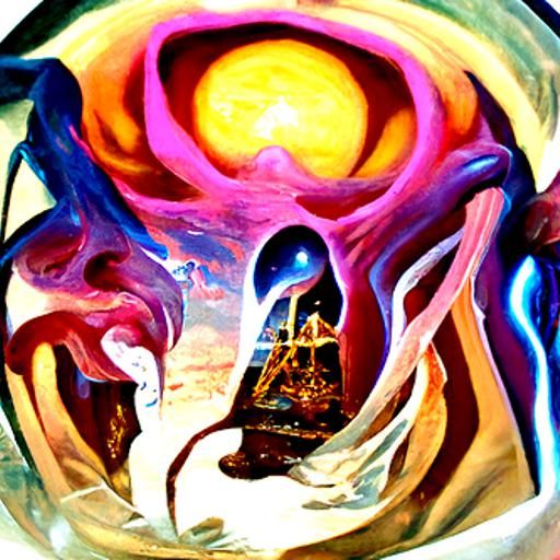 Cosmic Euphoria: A Surreal Mixed Media Illustration