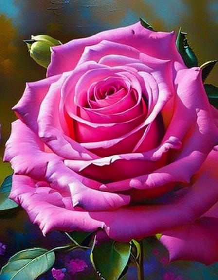 Pink and Purple Roses Oil Painting