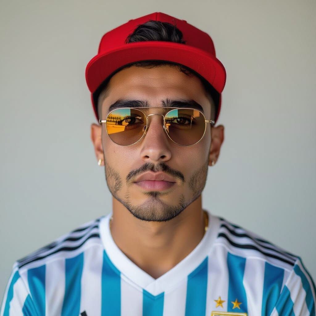 Man with Garnacho Hairstyle and Alianza Lima Jersey