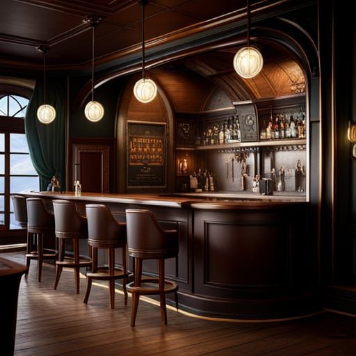 Smoky Bar Interior: Detailed Matte Painting