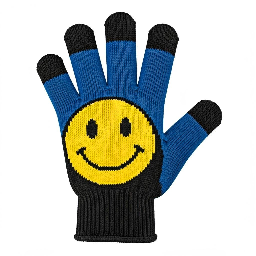 Colorful Glove with Smiley Face Illustration