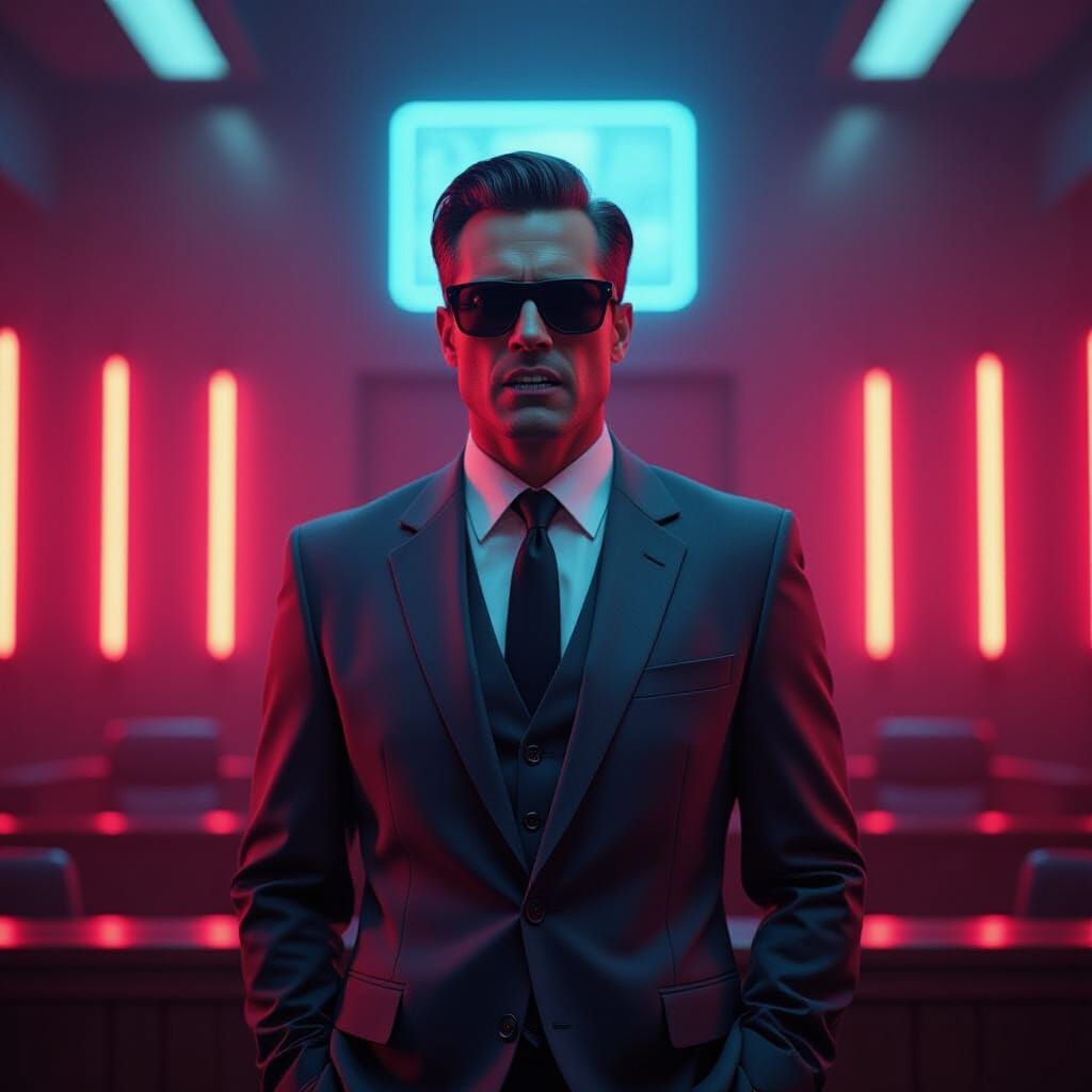 Attorney Films Commercial in Retro-Futuristic Courtroom