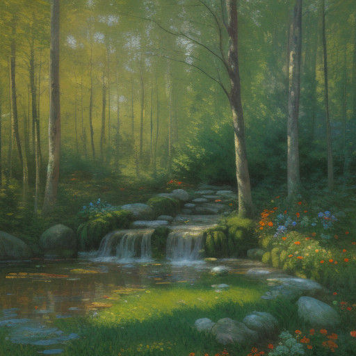 Impressionist Nymphs in Earthy Harmony