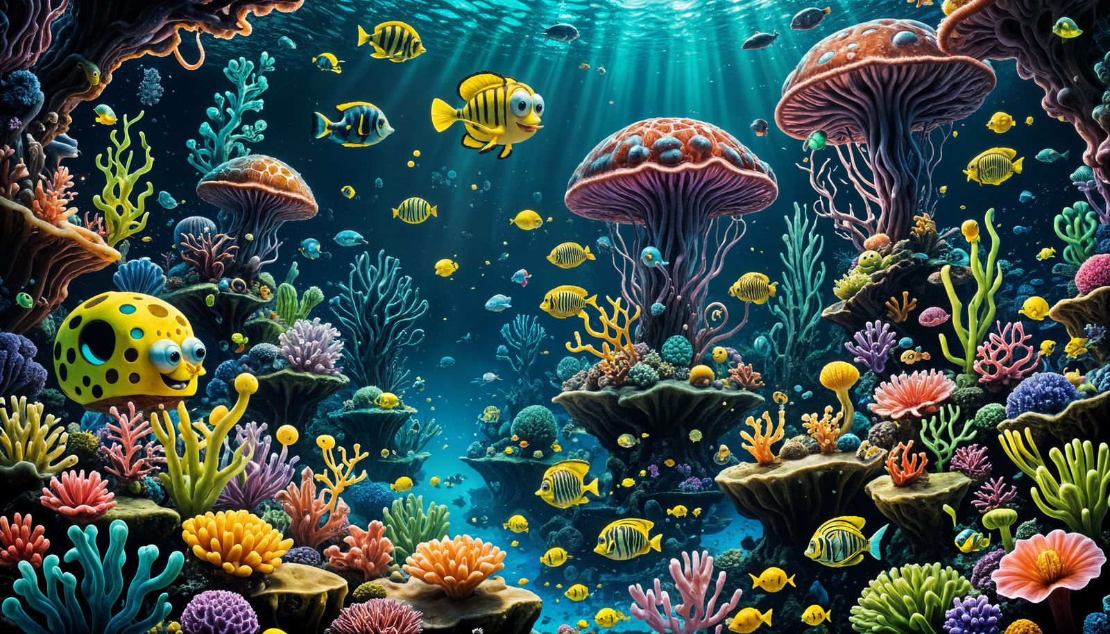 Oceanic Ecosystems Featuring Bioluminescent Creatures