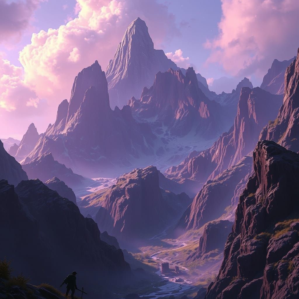 Epic Dark Fantasy Blackrock Mountain Concept Art