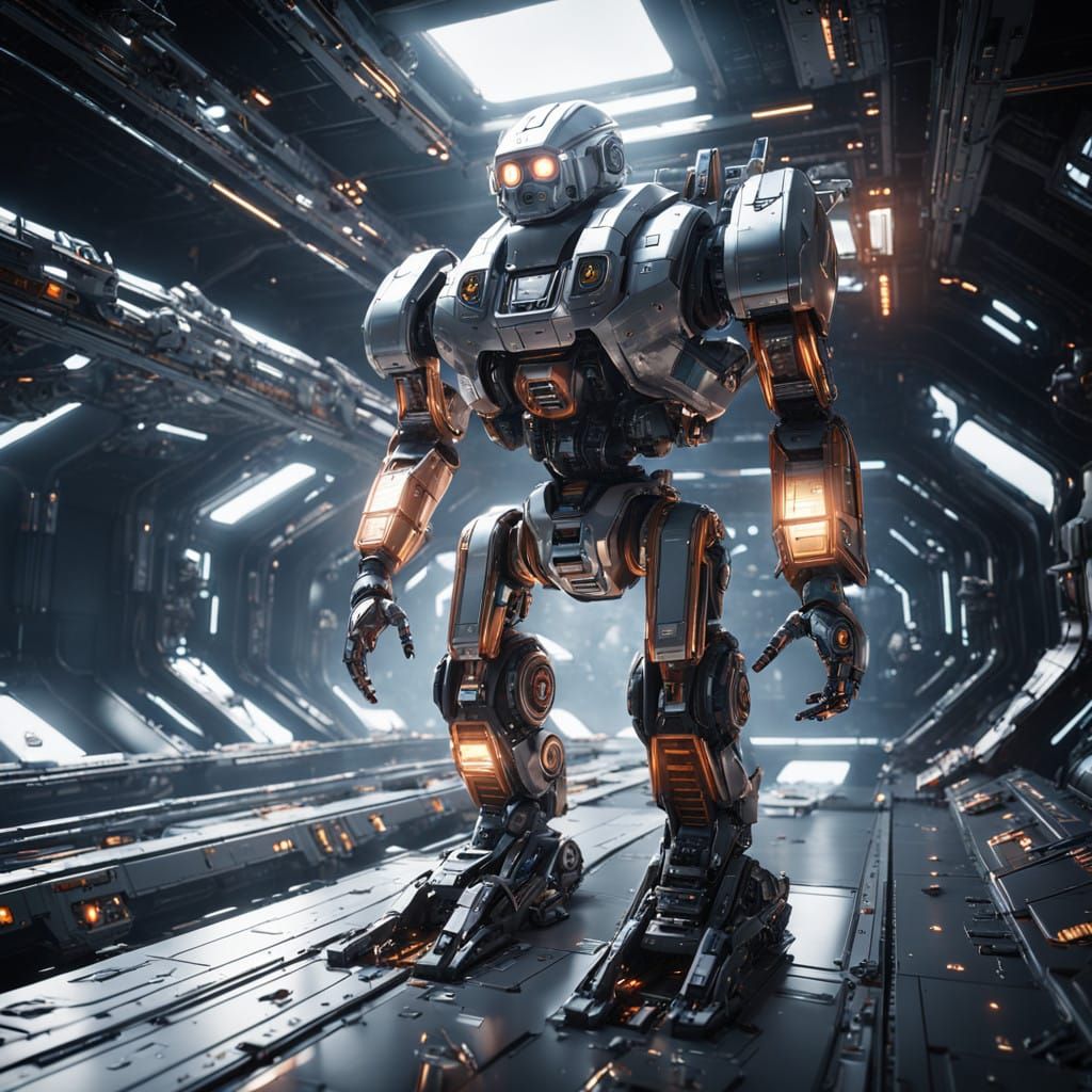 Epic Sci-Fi Robot Unveiled in Futuristic Space Ship