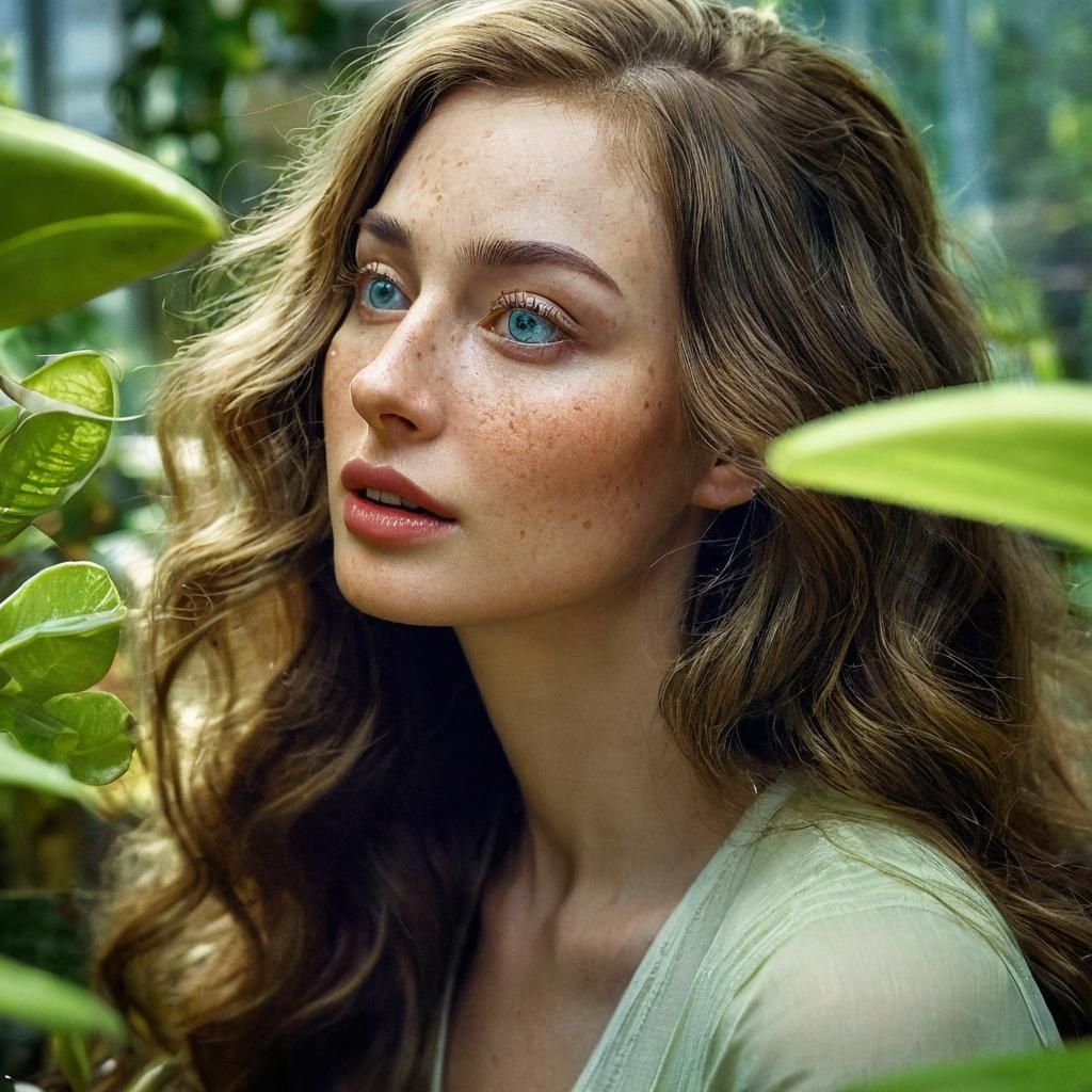 Botanist Examines Plants: Photorealistic Portrait in 8k