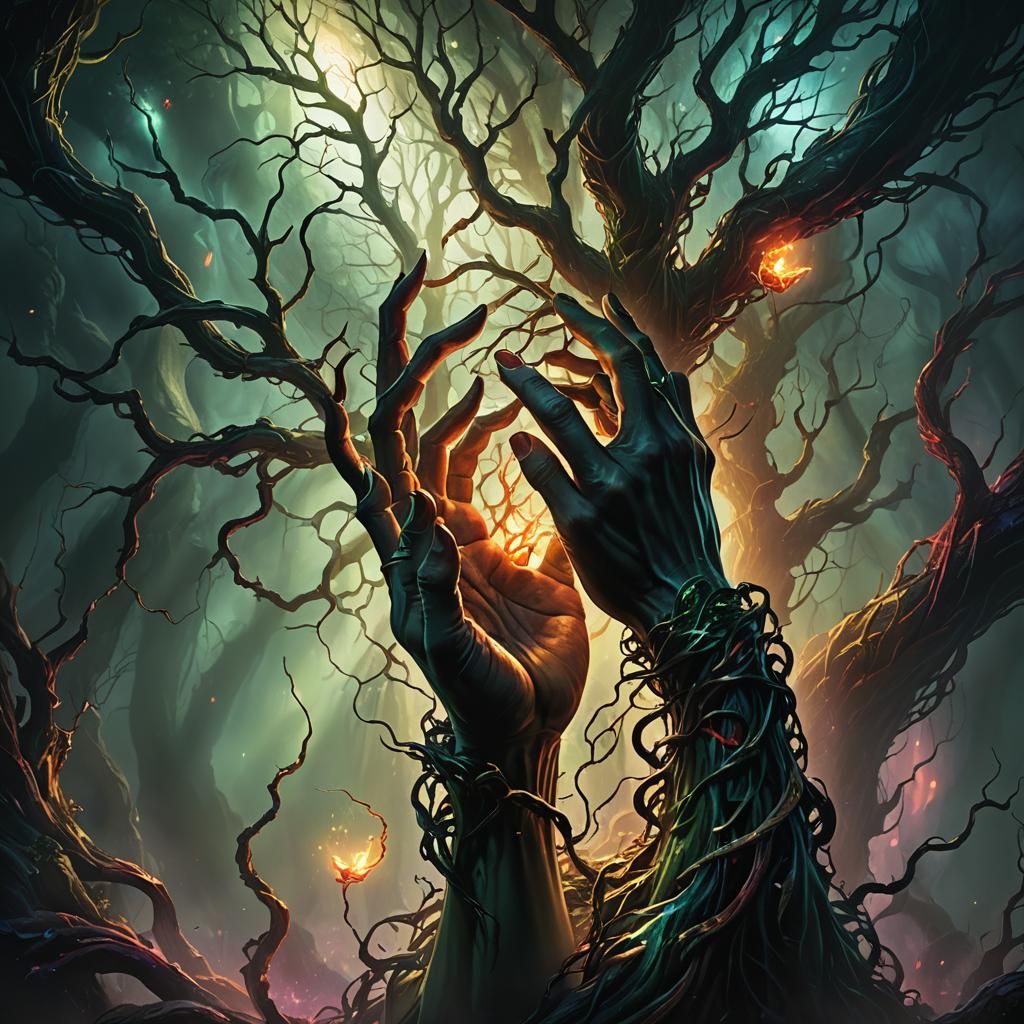 Ethereal Being Emerges From Shadows: Dark Fantasy Art