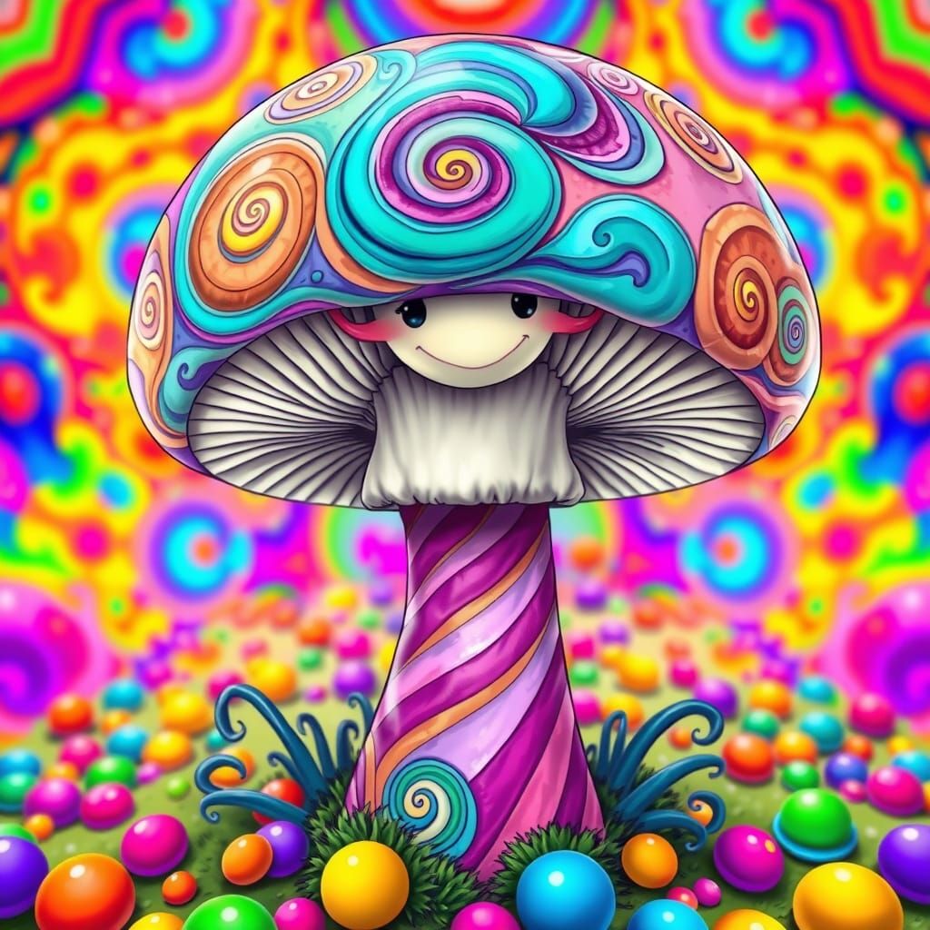 Surreal Fungus in Candyland Colors