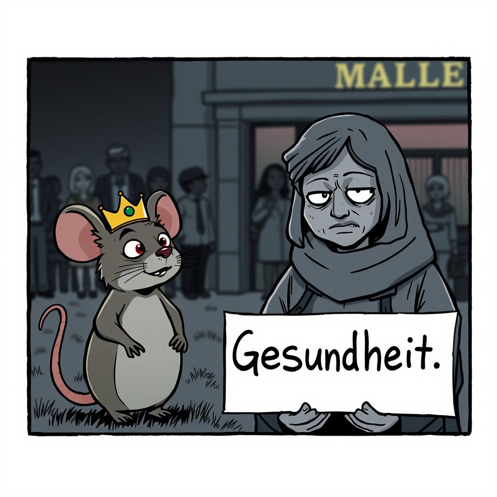 Comic Panel: Mouse with Crown and Sick Lady