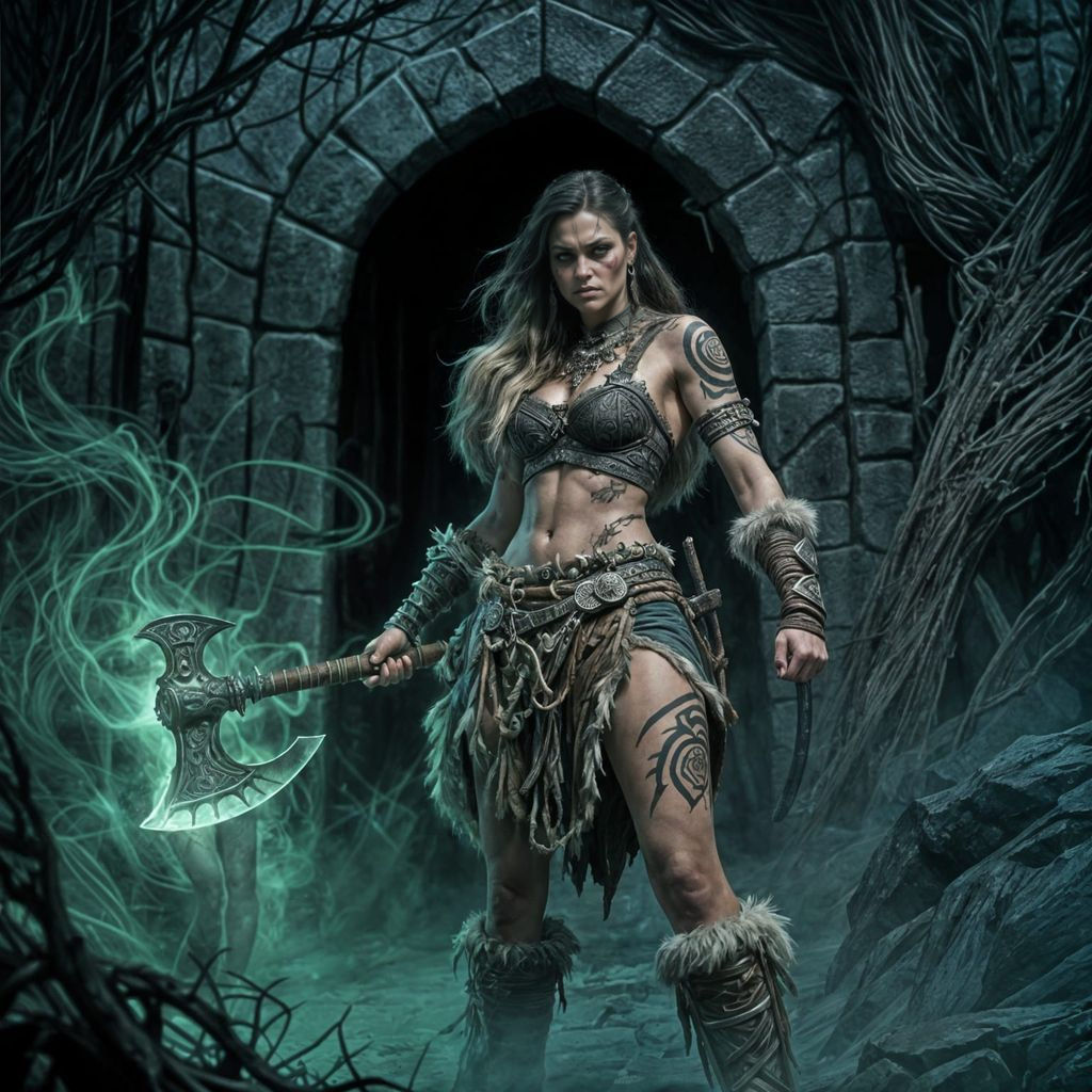 Female Barbarian Guardian of Ancient Tomb