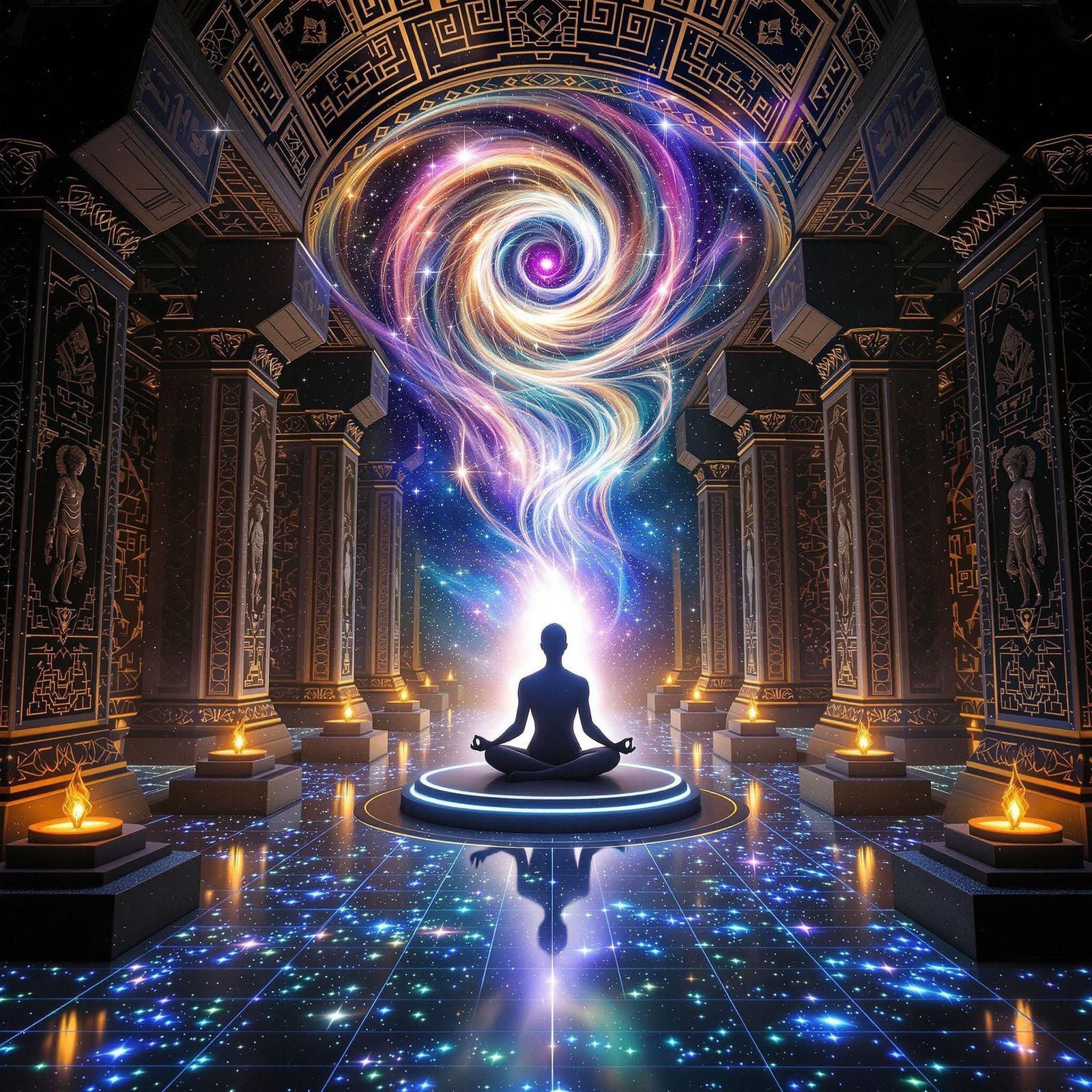 Cosmic Meditation Chamber: Digital Surrealism
