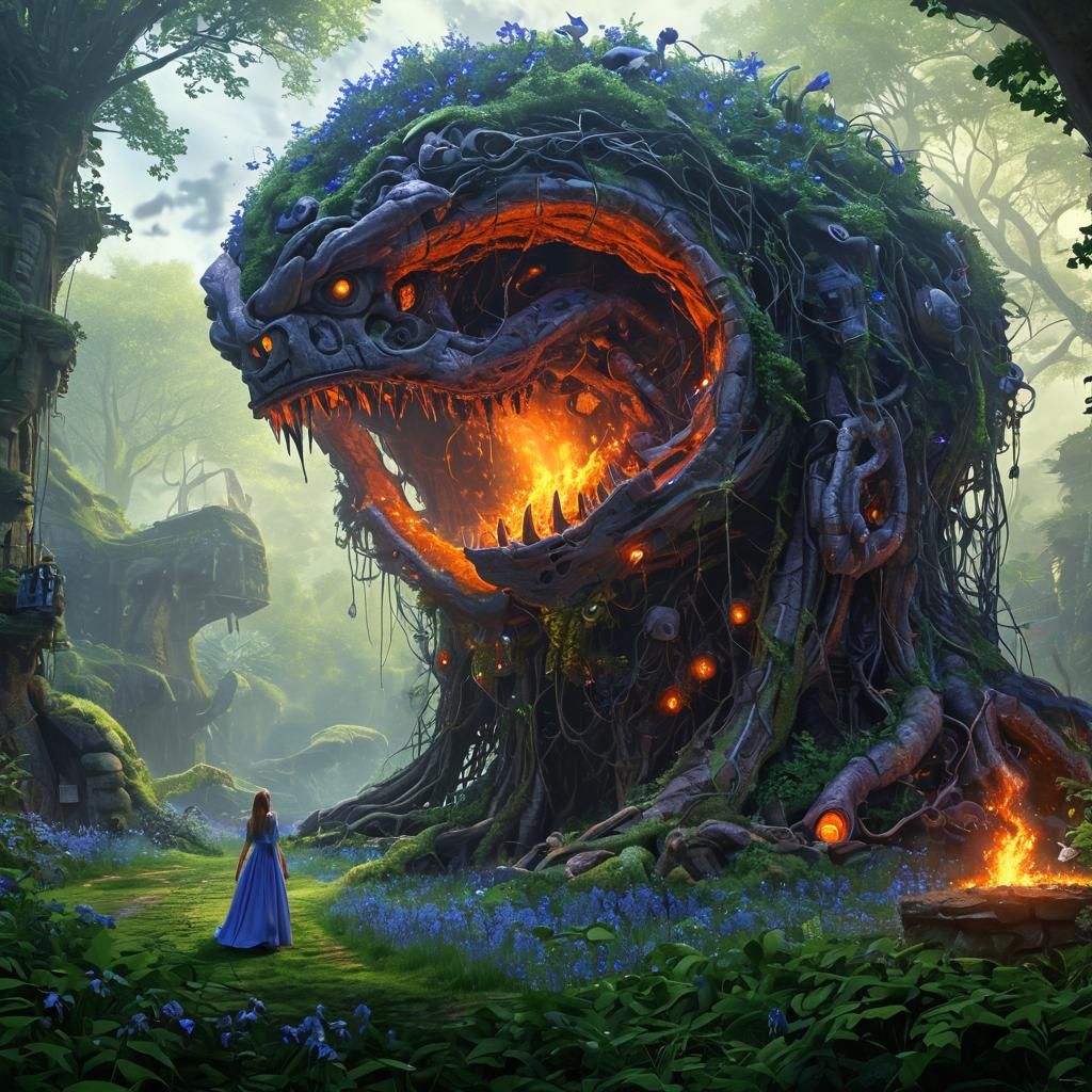 Energetic amusement park flourishing in a forgotten relic of...