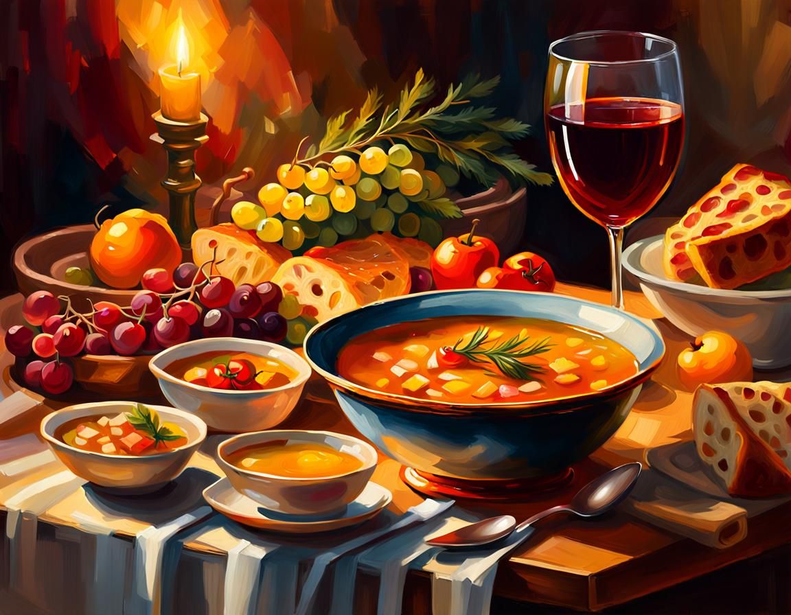 Warm Thanksgiving Still Life Oil Painting