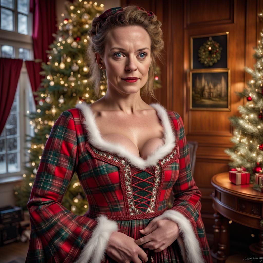 Robyn Dominique in Scottish Gown at Christmas