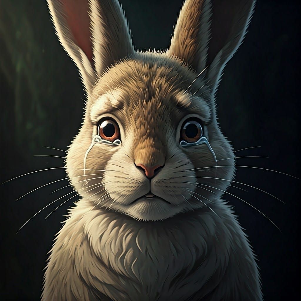 Watership Down Rabbit Cries in Anime Style