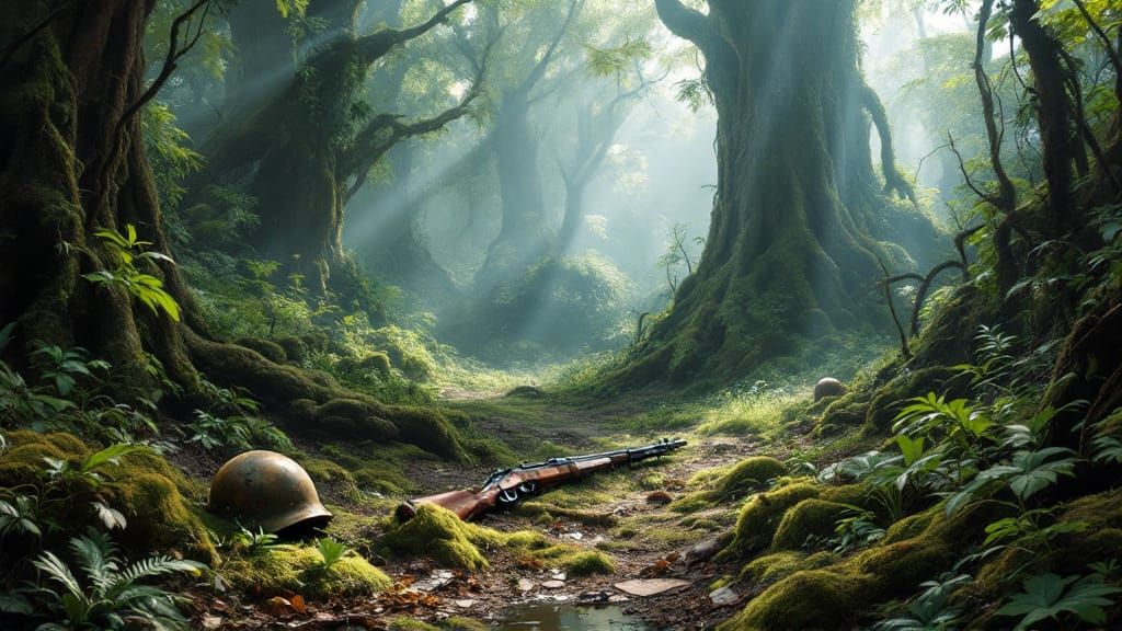 Jungle Battlefield: Nature Reclaims Lost Relics