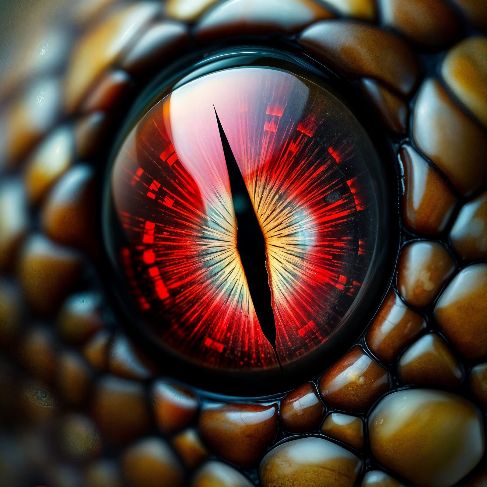 Detailed Serpent's Eye in Striking Colors