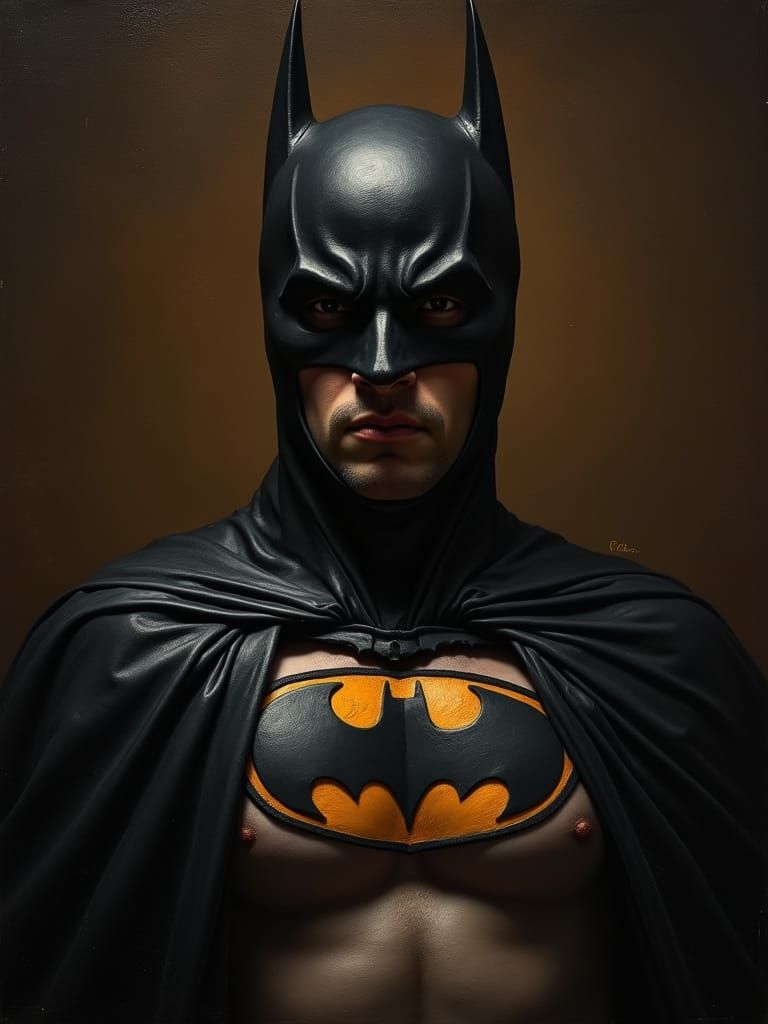 Renaissance Batman Portrait in Chiaroscuro